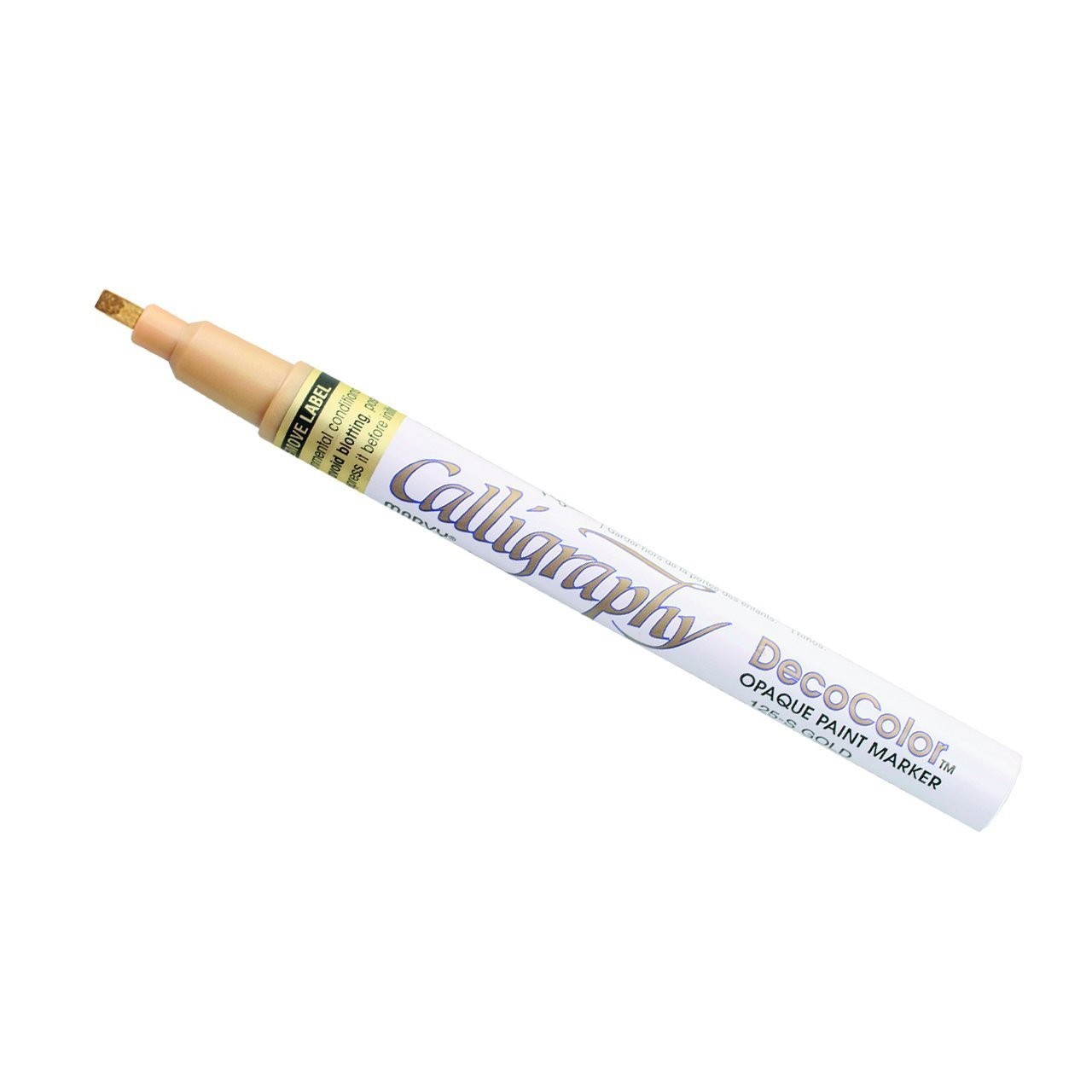 Uchida 125CGLD Marvy Chisel Point Pen Tip Calligraphy Paint Marker, Gold
