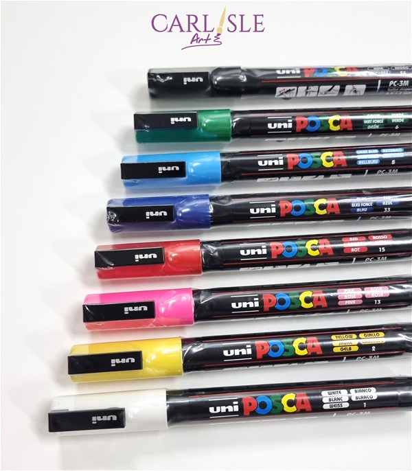 Posca Paint Markers Set of 8 Assorted - 1.3mm Fine Bullet Tip