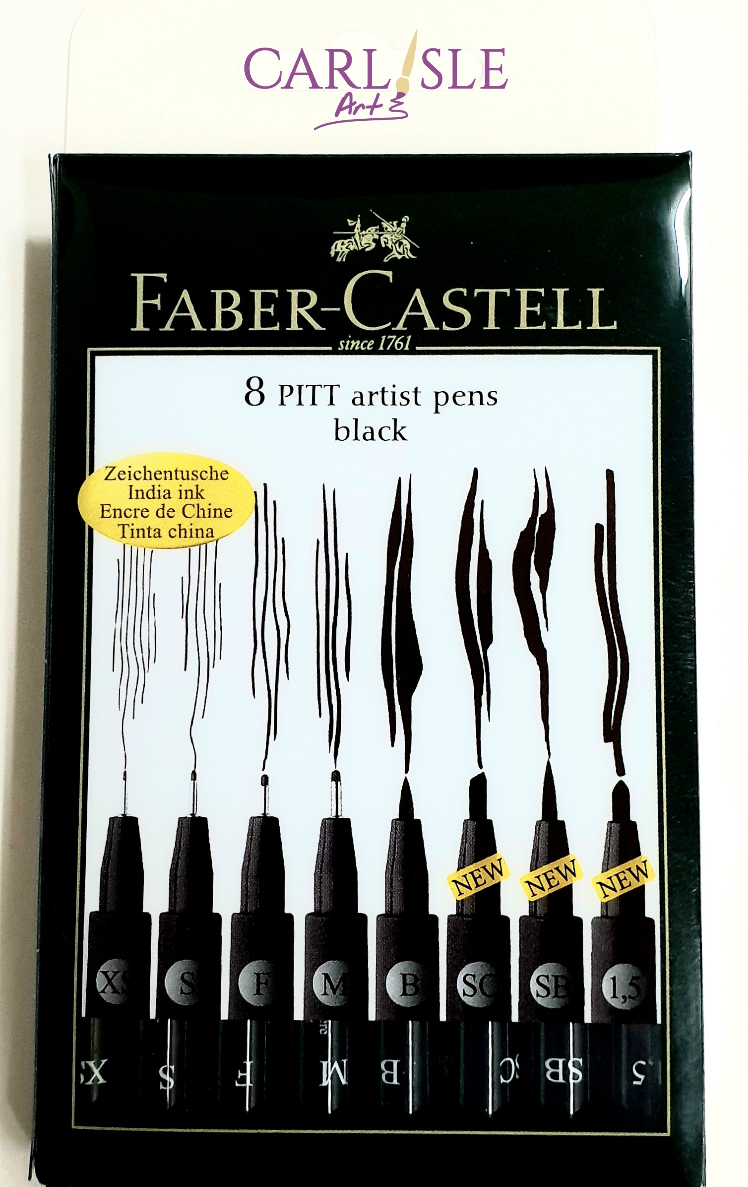 Faber-Castell | Pitt Artist Pen Set of 8 Black & Greys