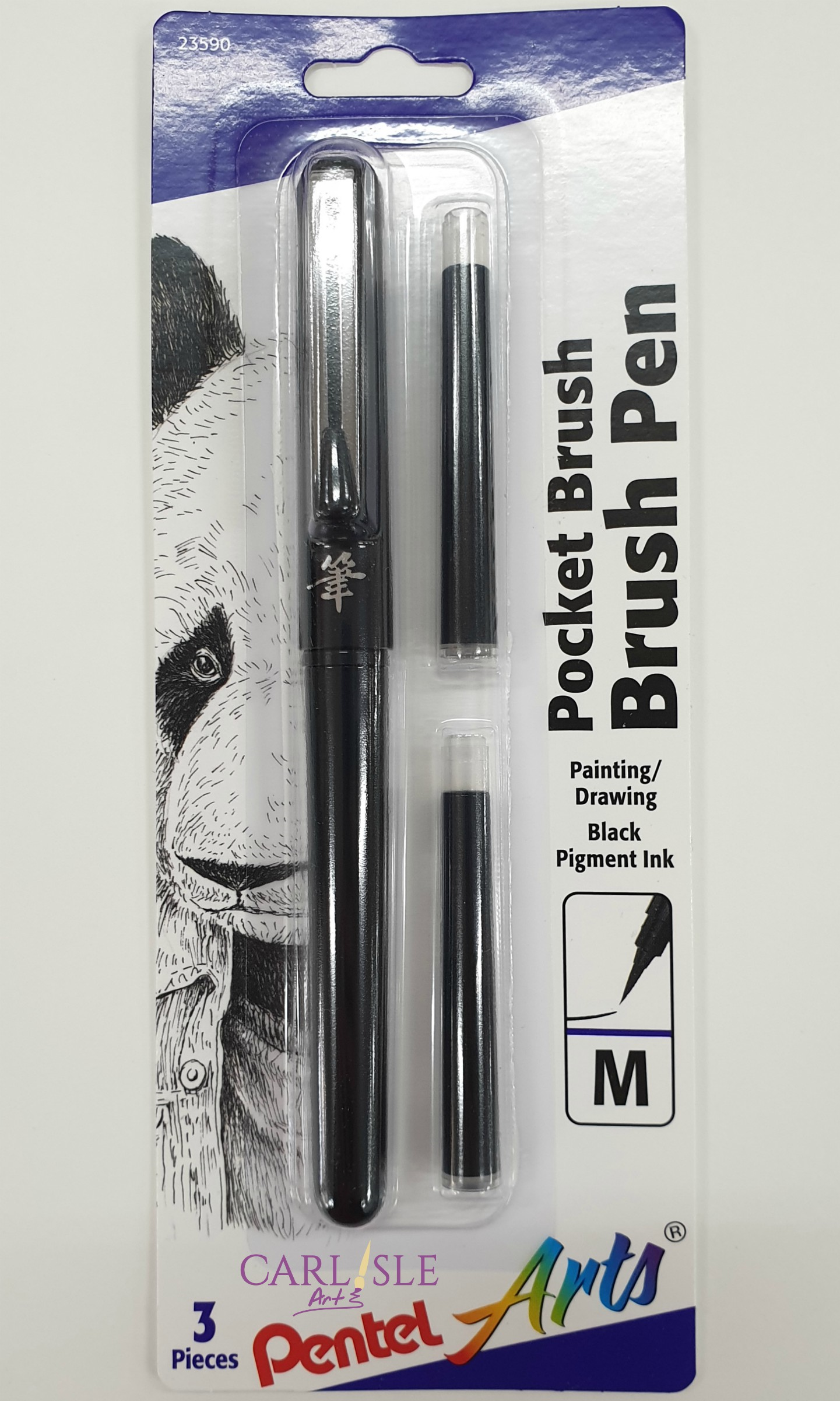 Pentel Arts Pocket Brush Pen, Medium, Black