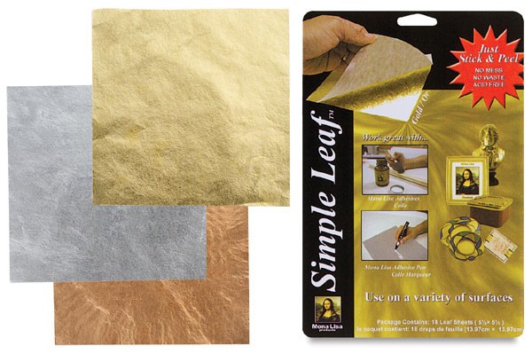 Mona Lisa Simple Leaf Sheets Gold 5-1/2 x 5-1/2