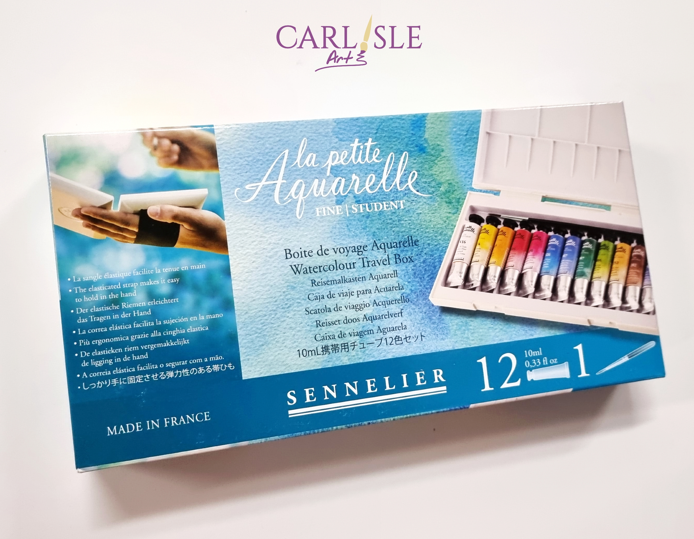 Sennelier La Petite Aquarelle Watercolor Travel Set Assorted Colors 10 ml ( Set of 12)