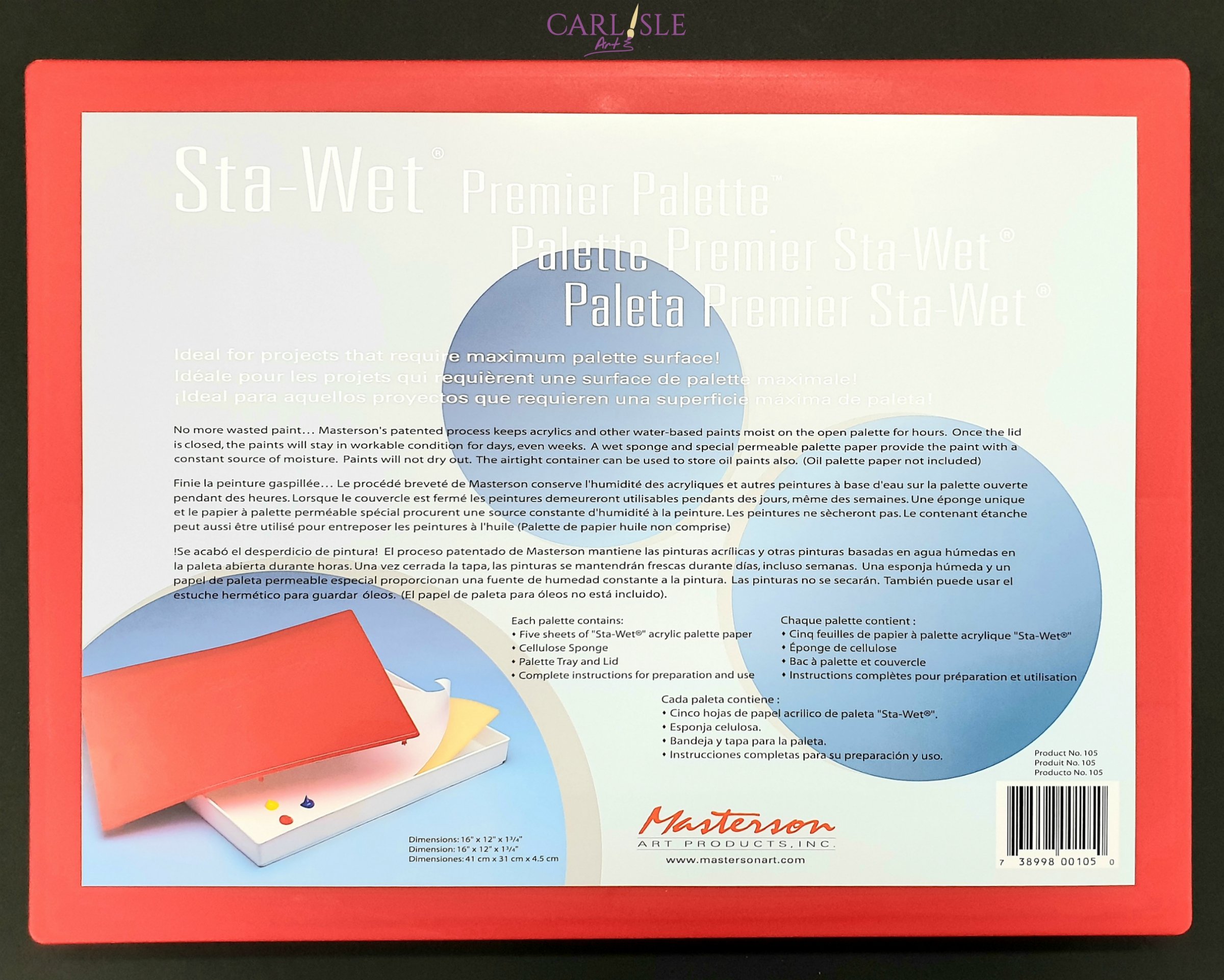 Masterson Sta-Wet Stay Wet Palette - Premier Acrylic Based Paint