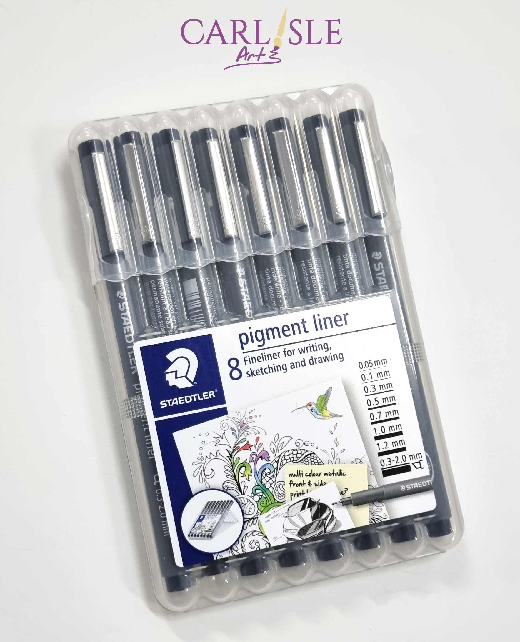 Staedtler Pigment Liner - 0.5mm - Assorted Colours (Blister of 12